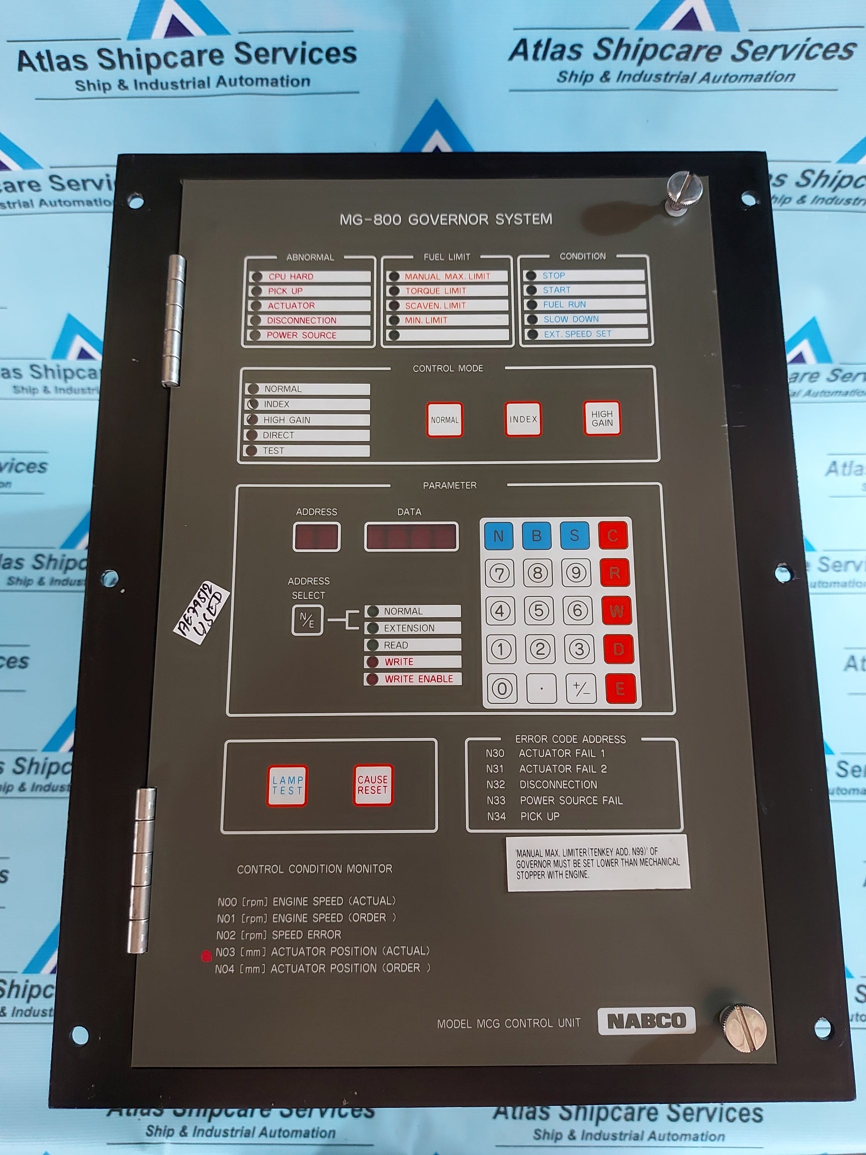 NABCO MG-800 GOVERNOR SYSTEM MGC CONTROL UNIT